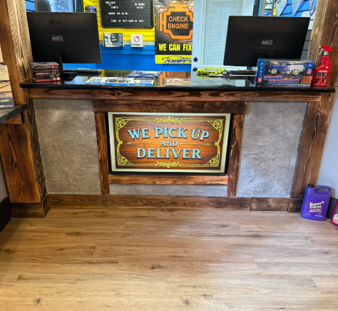 Waiting room at Andy's Auto Parts and Service Center